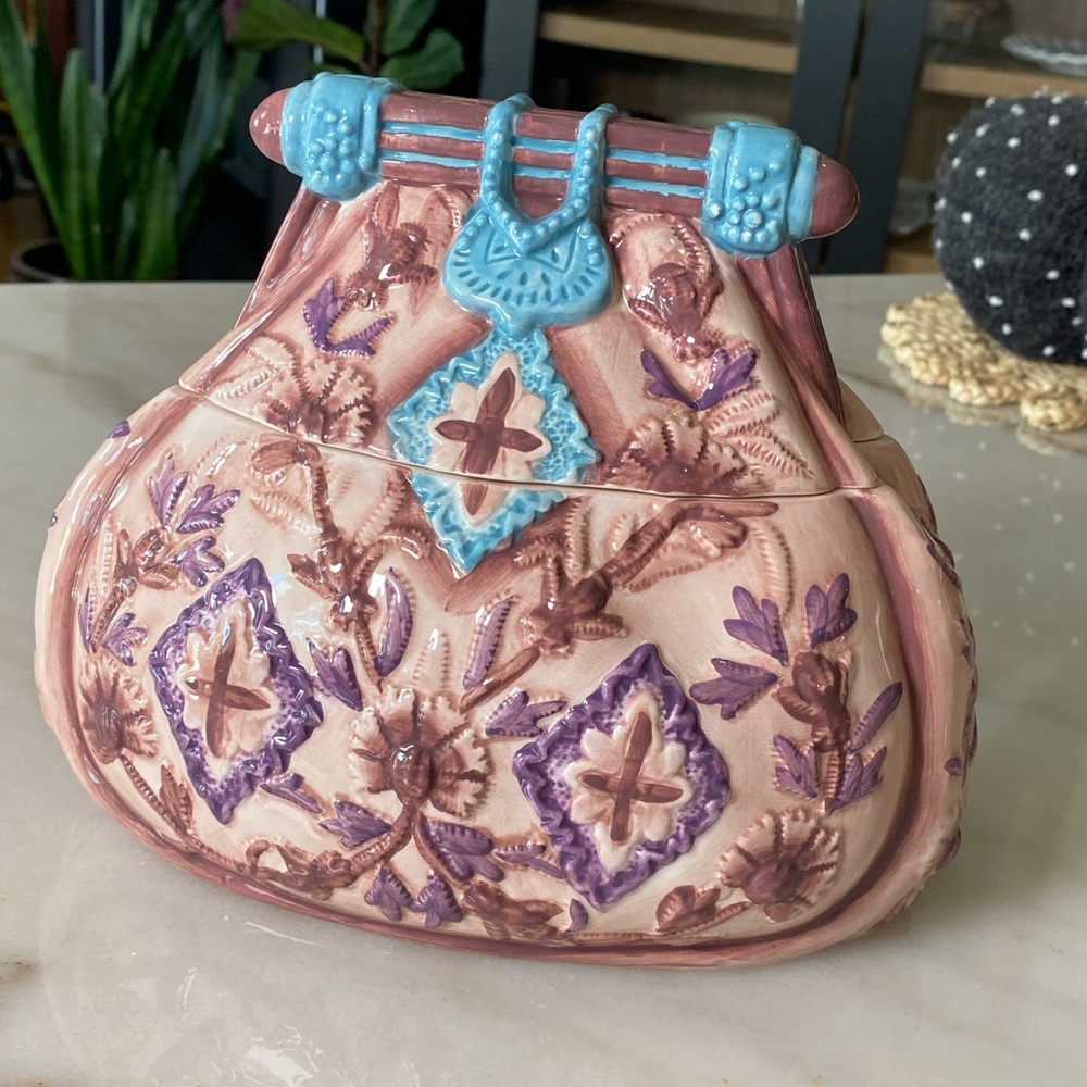 Elegant Multicolor Ceramic Handbag cookie jar